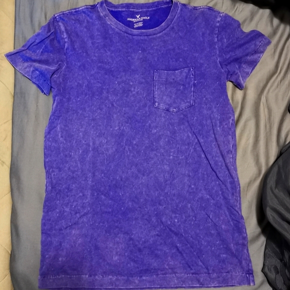 American Eagle Outfitters Purple Acid Wash Pocket Tee Size XS - Picture 7 of 7